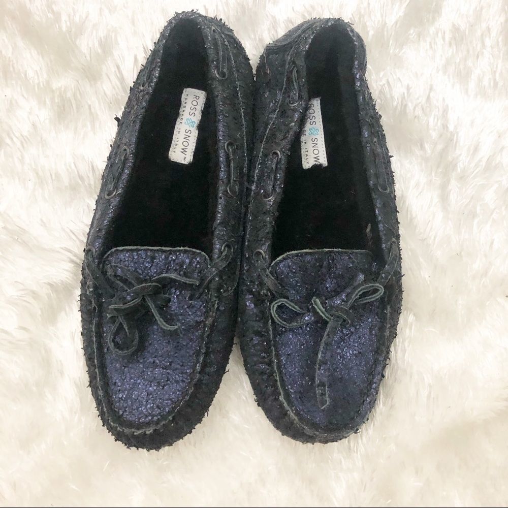 Ross and snow metallic blue slippers size 8. Like new